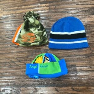 Blue Stripe Knit Beanie - Kids Winter Hat